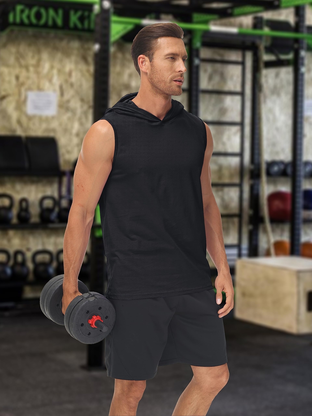 Men’s Hoodie Sleeveless Muscle Shirts Gym Workout Casual Running Sport Summer T