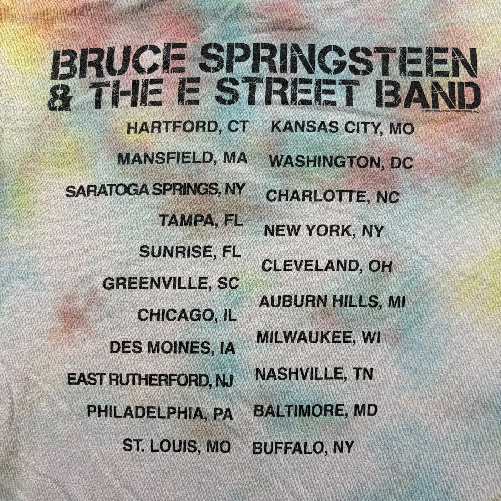 Bruce Springsteen & The E Street Band 2009 Tour T-Shirt Mens Small Multi Tie Dye
