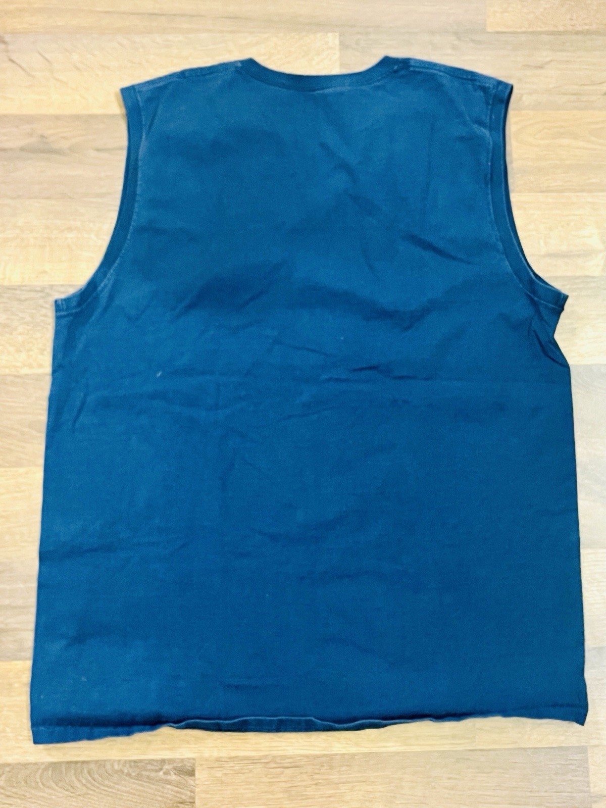 Fruit of the Loom Men’s Navy Muscle Tee Tag Free Design 💯 % Cotton Pre Shrunk