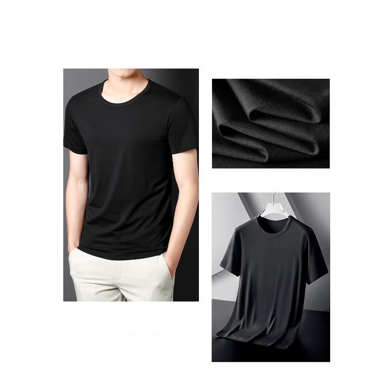 Universal Men’s Polyester Fiber Plain Crew Neck Tee Short Sleeves T-Shirt M-5XL