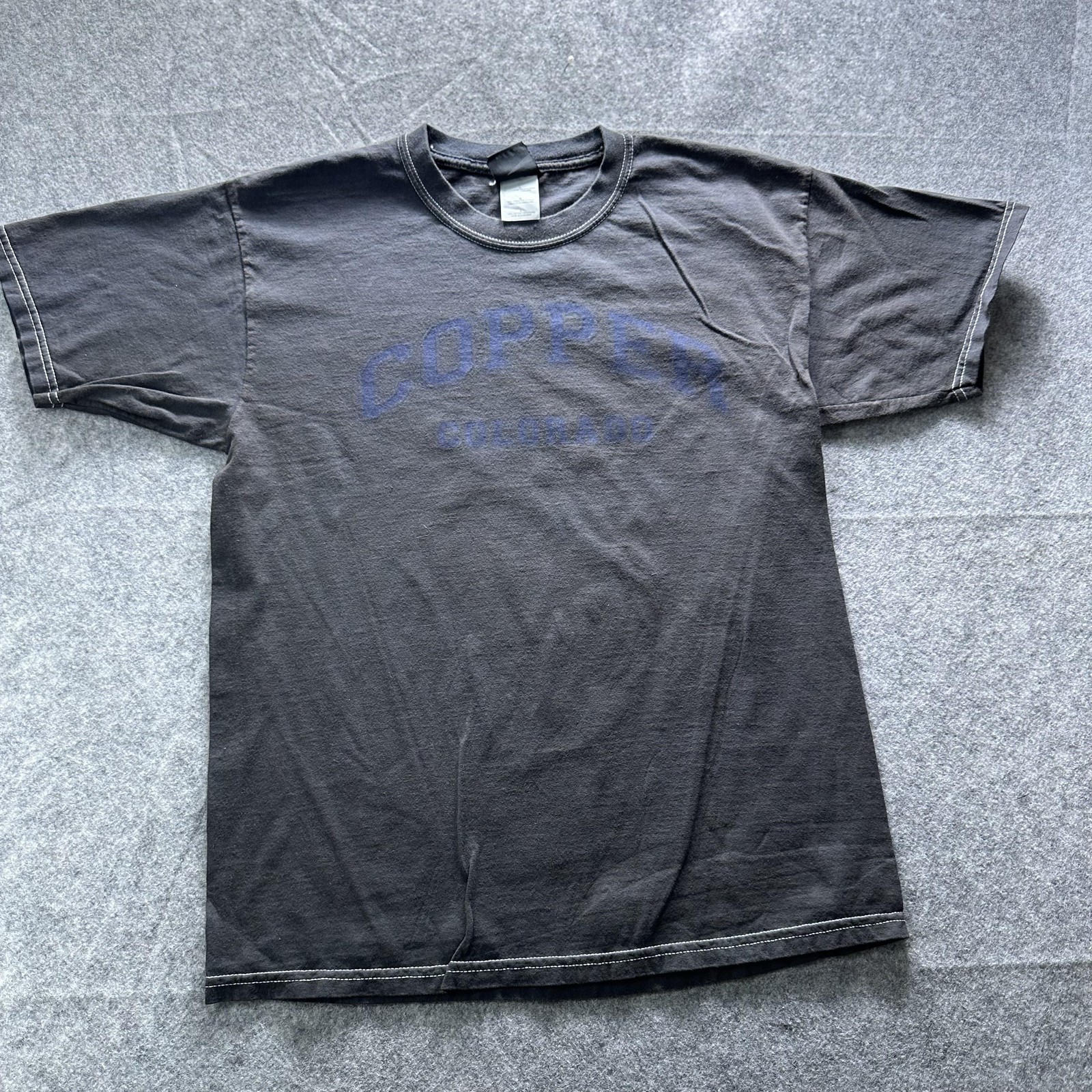 Copper Colorado Shirt Mens L Black Graphic Crewneck Tee Contrasting Trim
