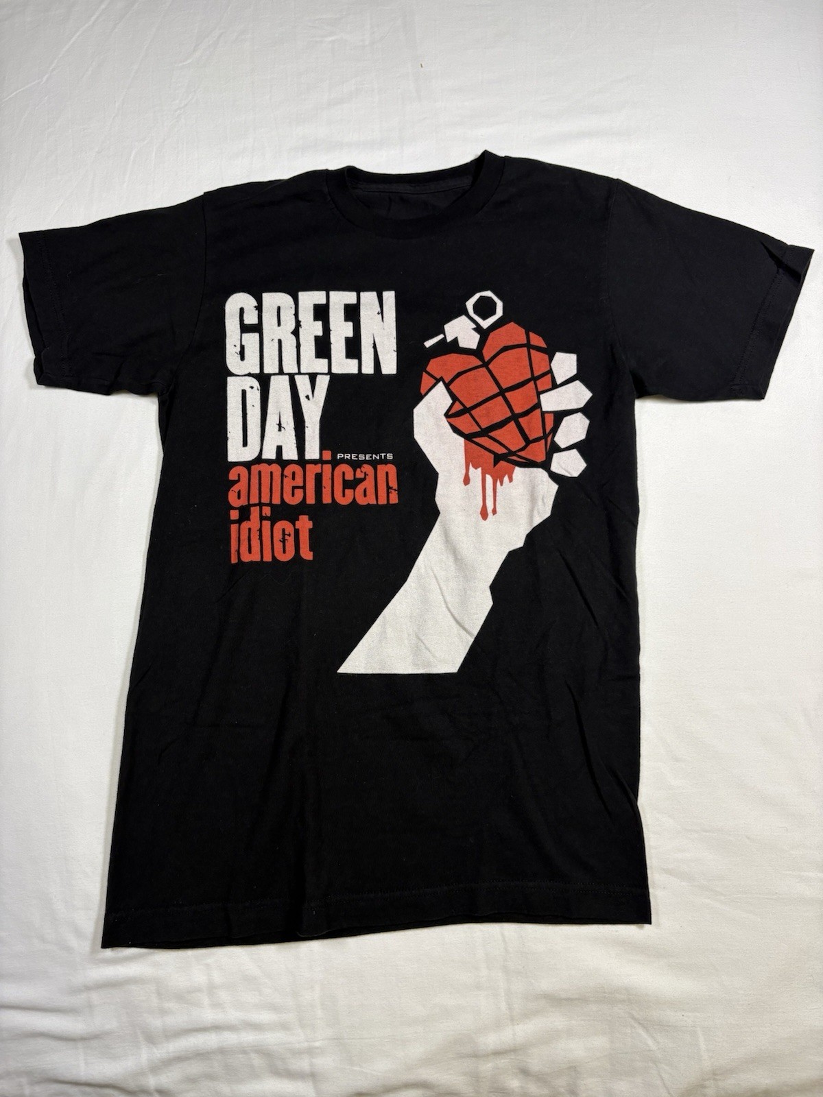 Green Day American Idiot T Shirt Black Heart Grenade Punk Rock Band Mens Size S