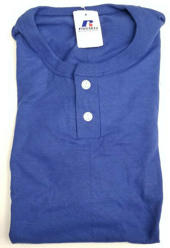 Vintage Russell Athletic Blank 2 Button Henley T-shirt Mens – Irregular