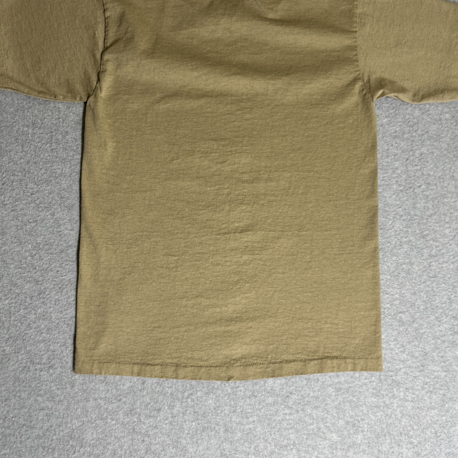 Vtg. 80s/90s Alore Single Stitch Blank Tan T-Shirt Small Made in USA Slub Cotton