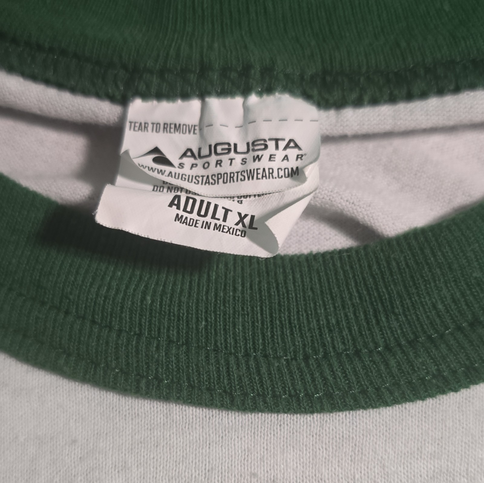 Augusta Sportswear Merry Christmas Graphic Ringer T-Shirt White/Green XL
