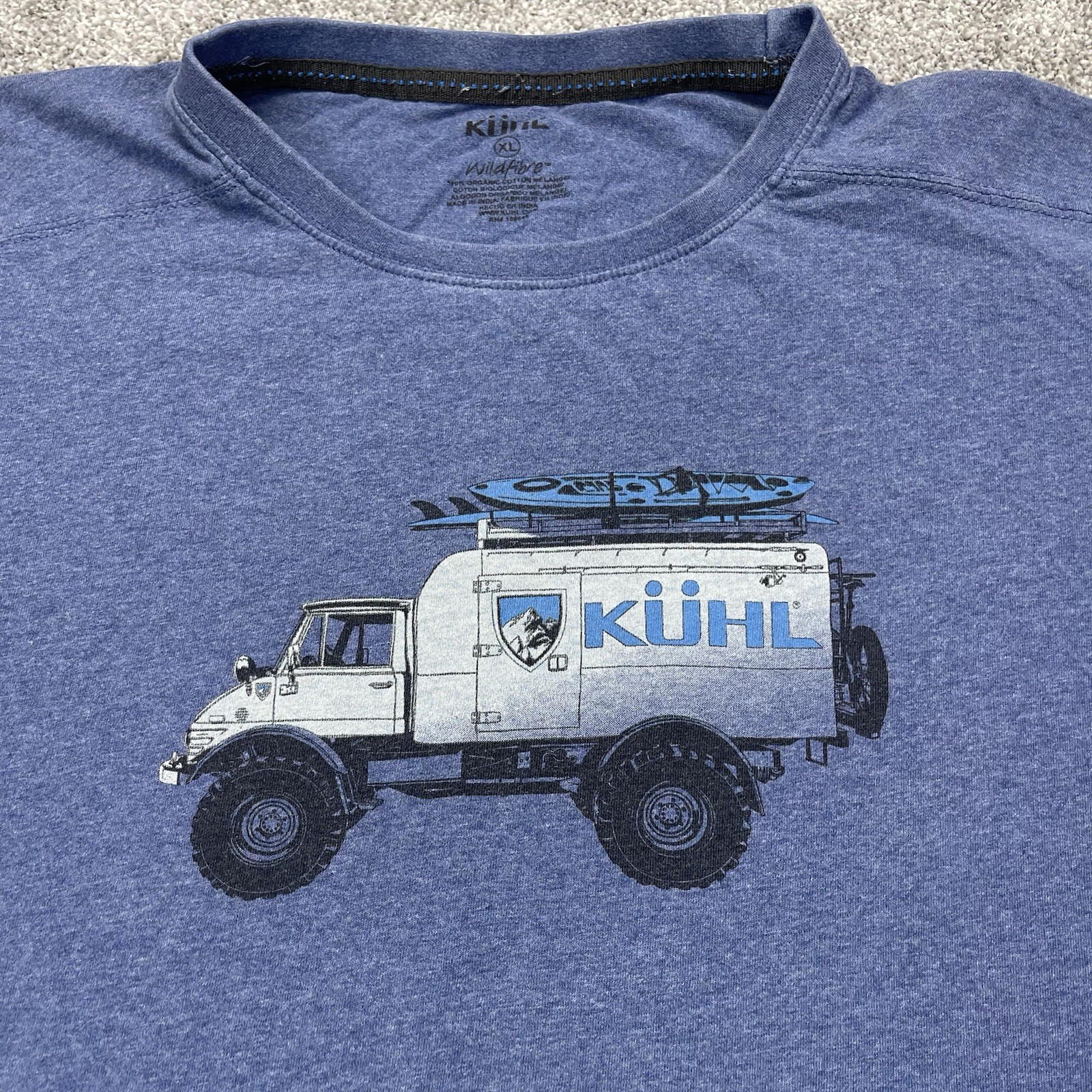 Kuhl Wildfibre T Shirt Adult XL Organic Cotton MOG Unimog Kayak Surfboard Mens