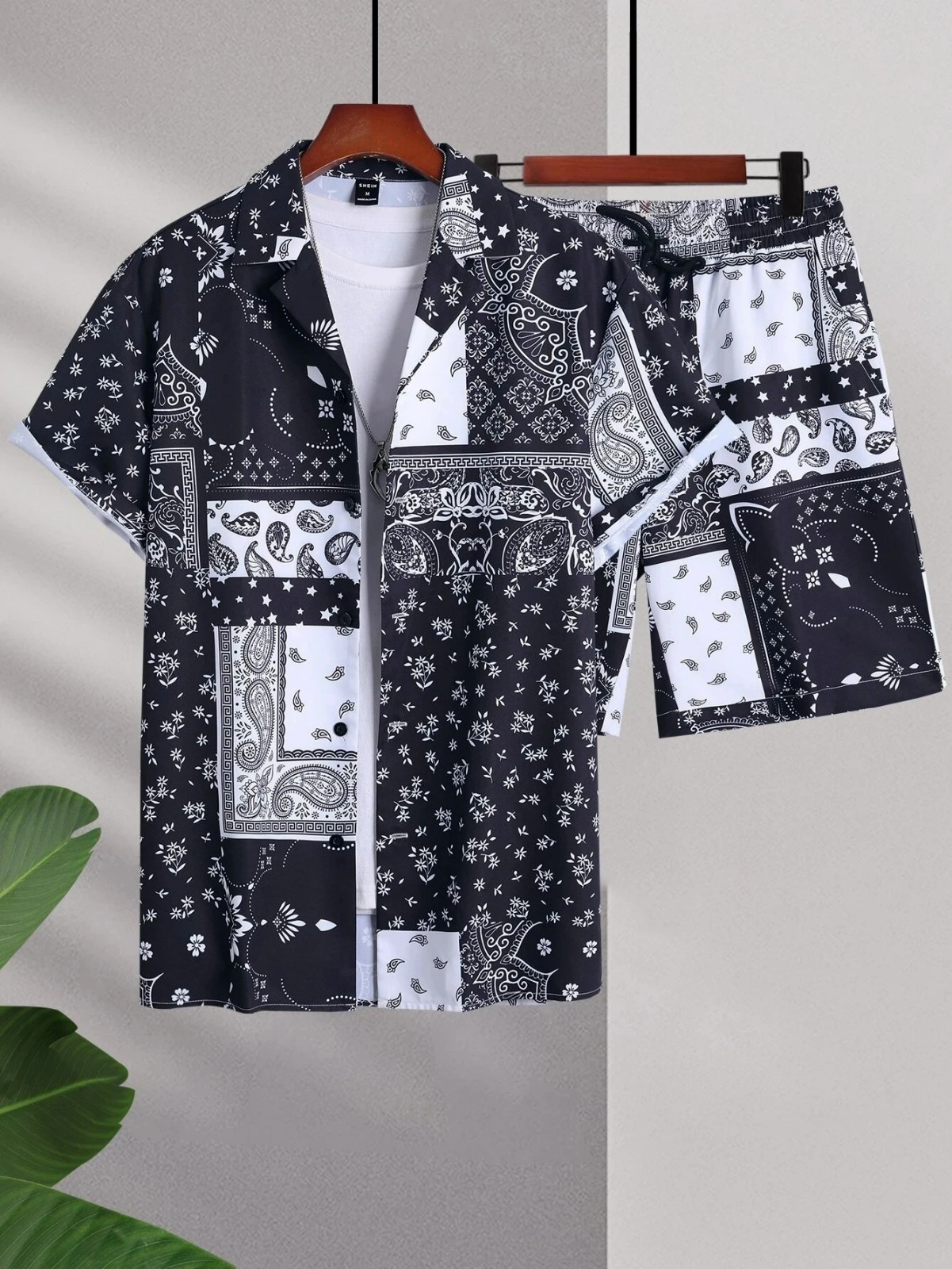 Men Summer Outfit 2-Piece Set Short Sleeve T-Shirt and Shorts Sweatsuit Set