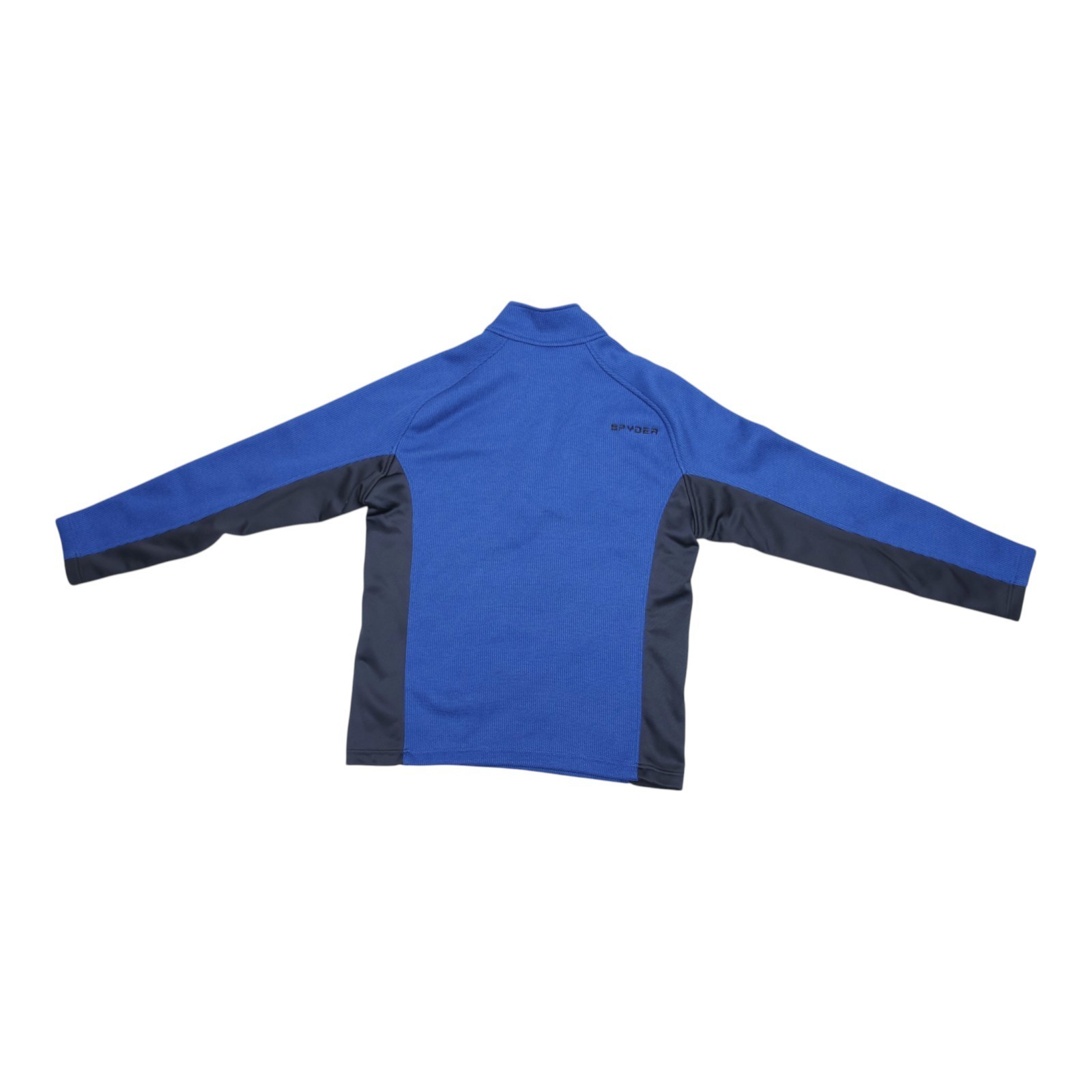 Spyder Pullover Jacket Mens Large Blue Black 1/4 Zip Fleece Ski Outdoor