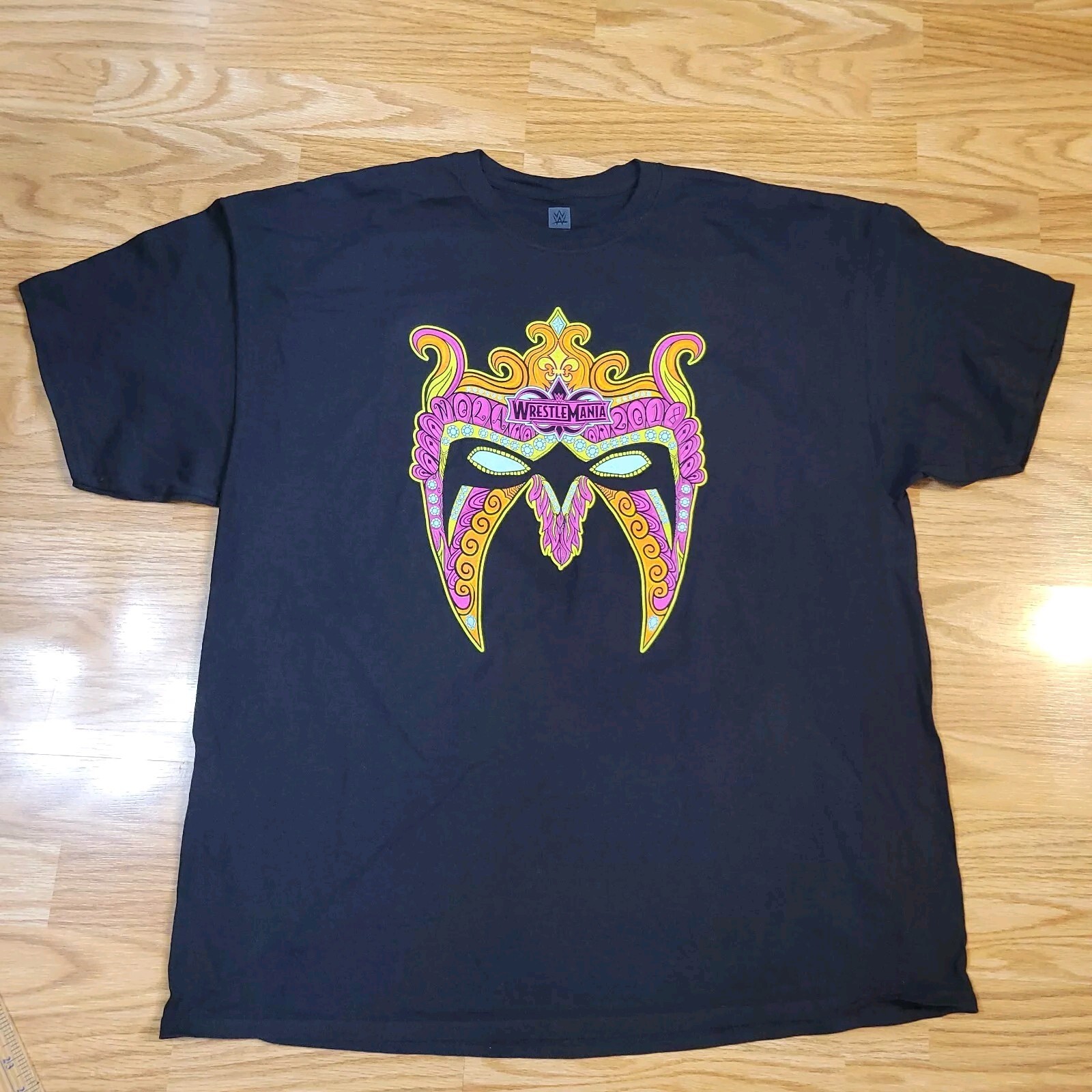 NWOT WWE Wrestle Mania NOLA 2018 Sz XXL Shirt Mardis Gras Mask Ultimate Warrior