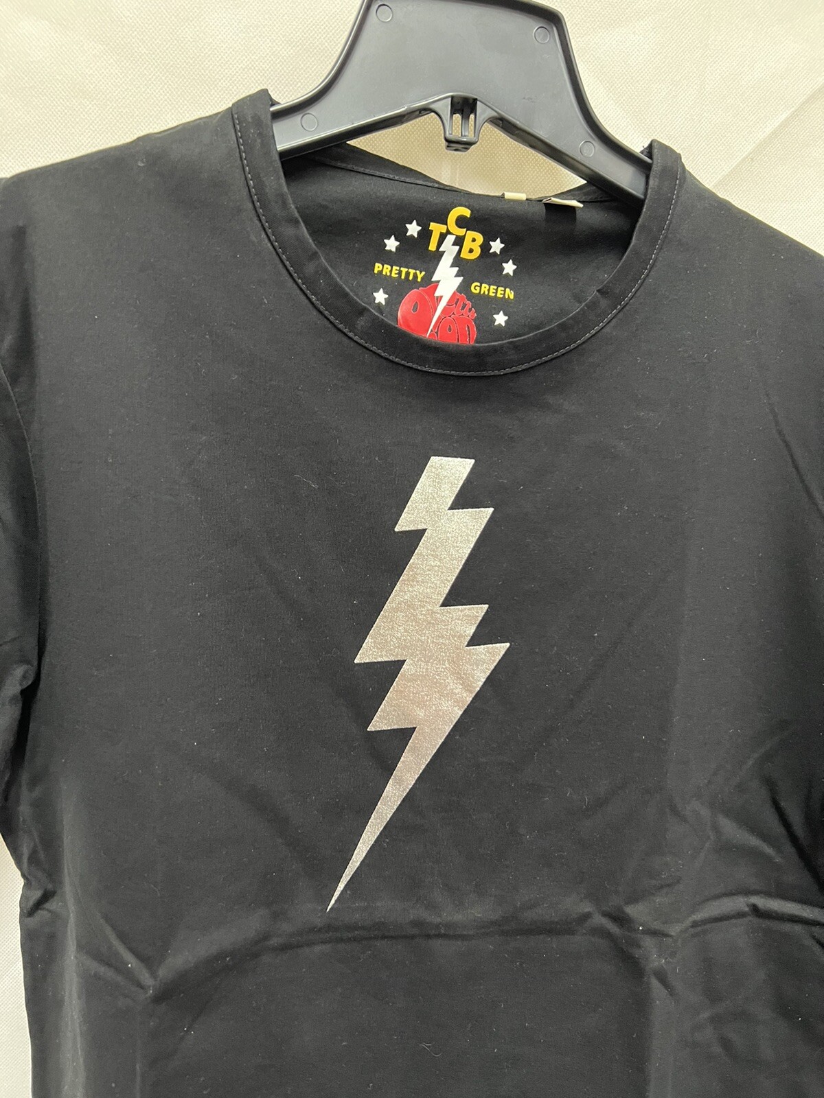 Pretty Green & Elvis Presley Lightning Large Foil Bolt T-shirt, Size M, Black