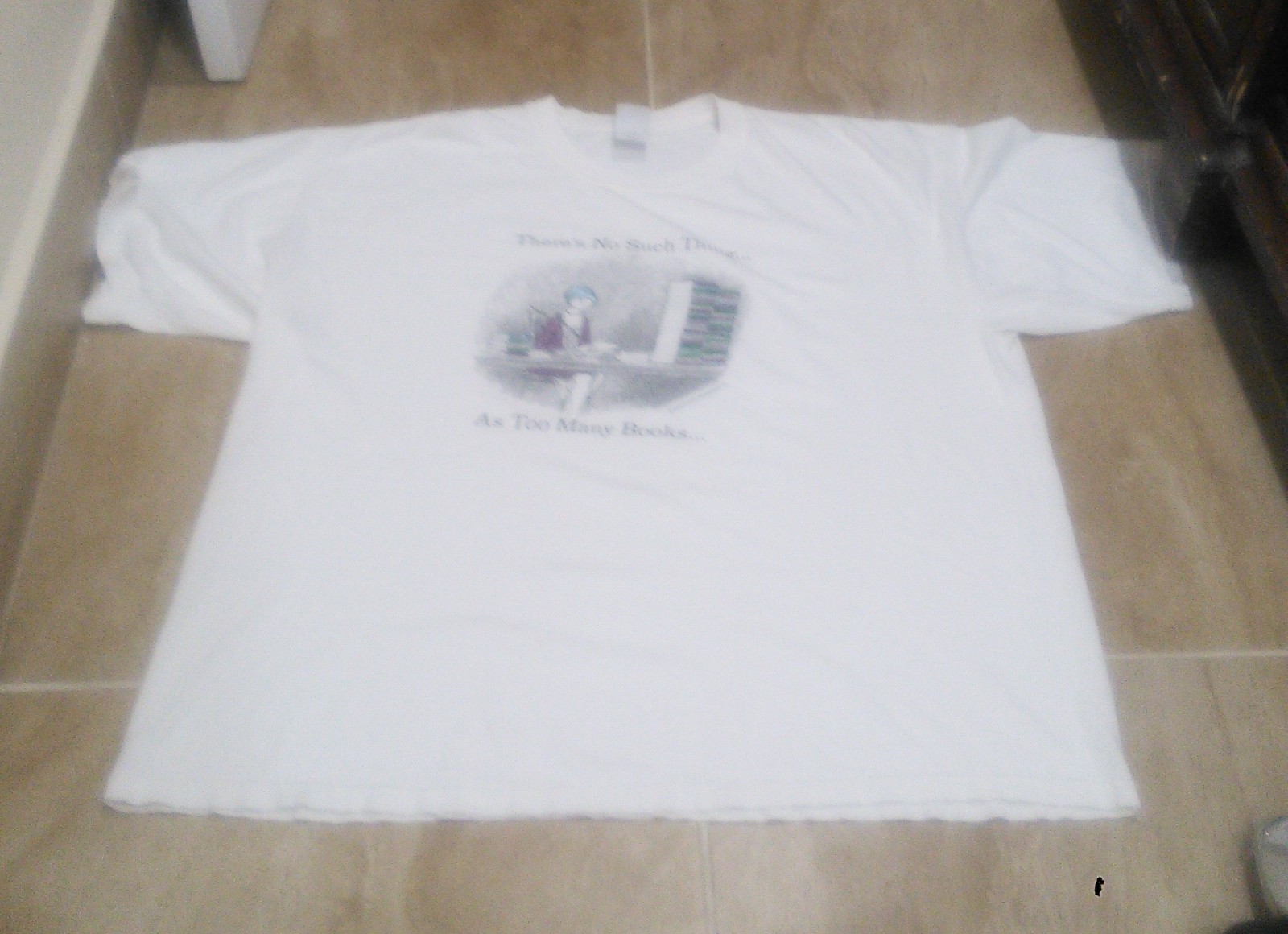 Vintage 90s Edward Gorey Shirt No Such Thing Too Many Books Gray Sz 2XL