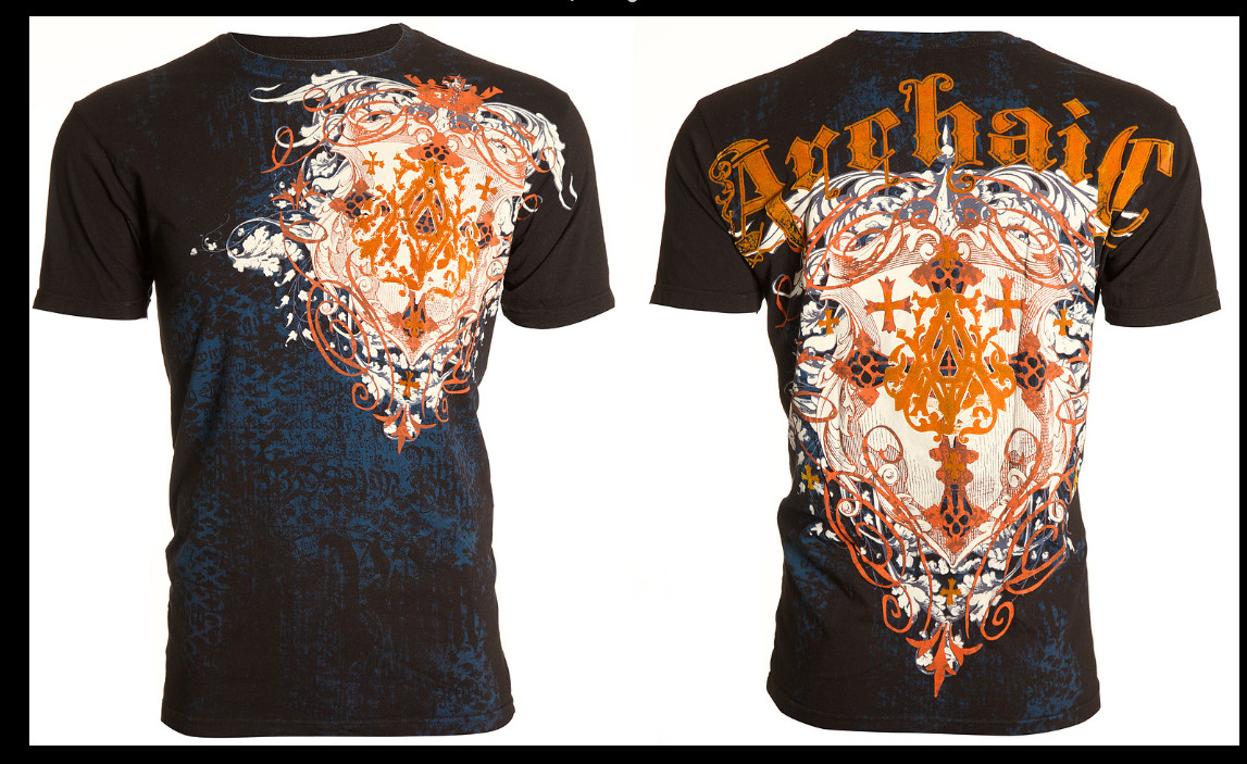 ARCHAIC by AFFLICTION Black Blue ACLE Short Sleeve Slim Fit Y2K T-shirt NWT