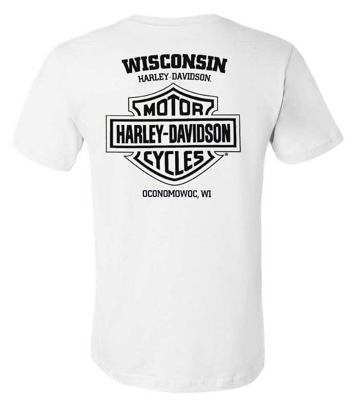 Harley-Davidson Men’s Titletown Short Sleeve Chest Pocket Cotton Tee, White