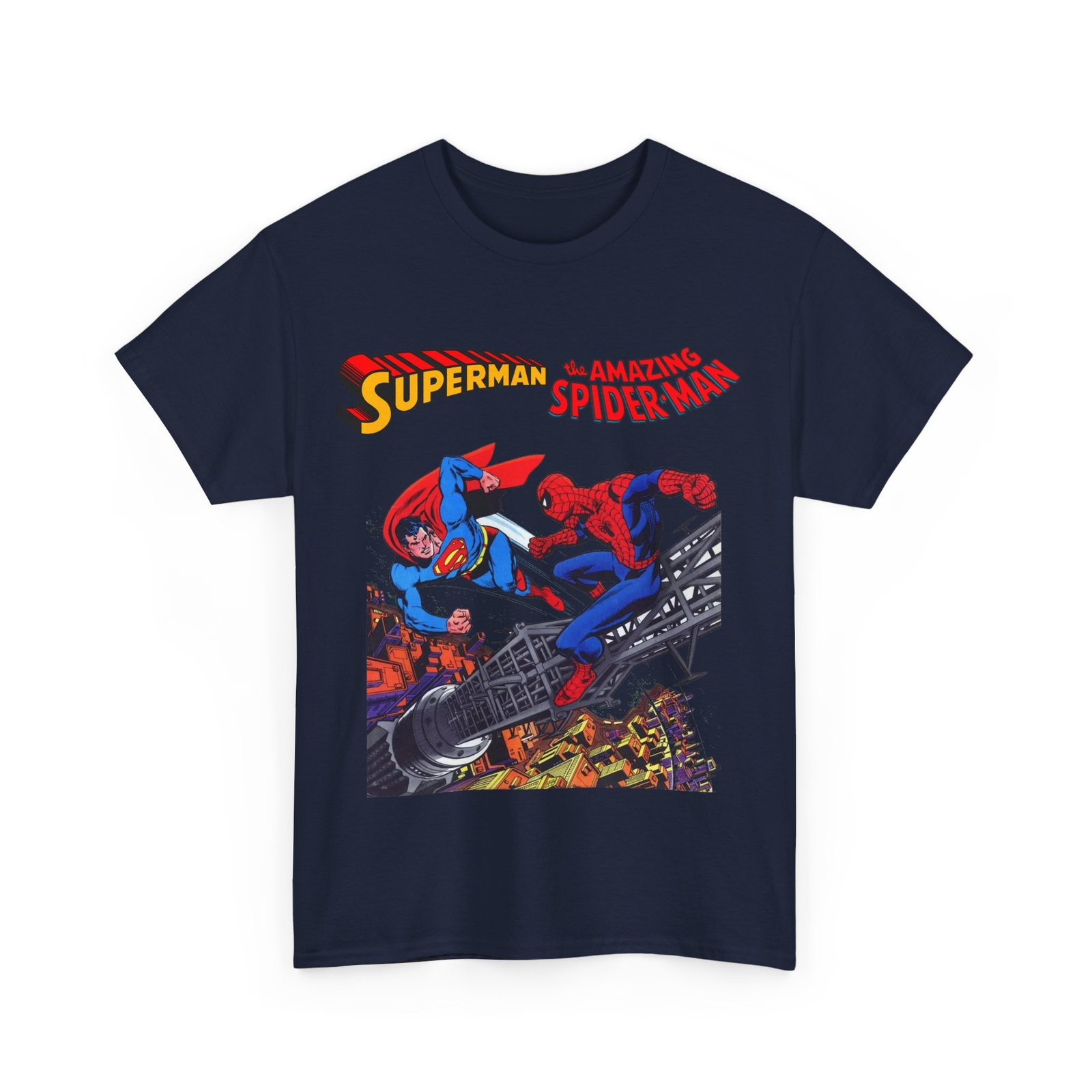 Superman & Amazing Spider-Man T-Shirt – DC/Marvel Comics Crossover – 1970s