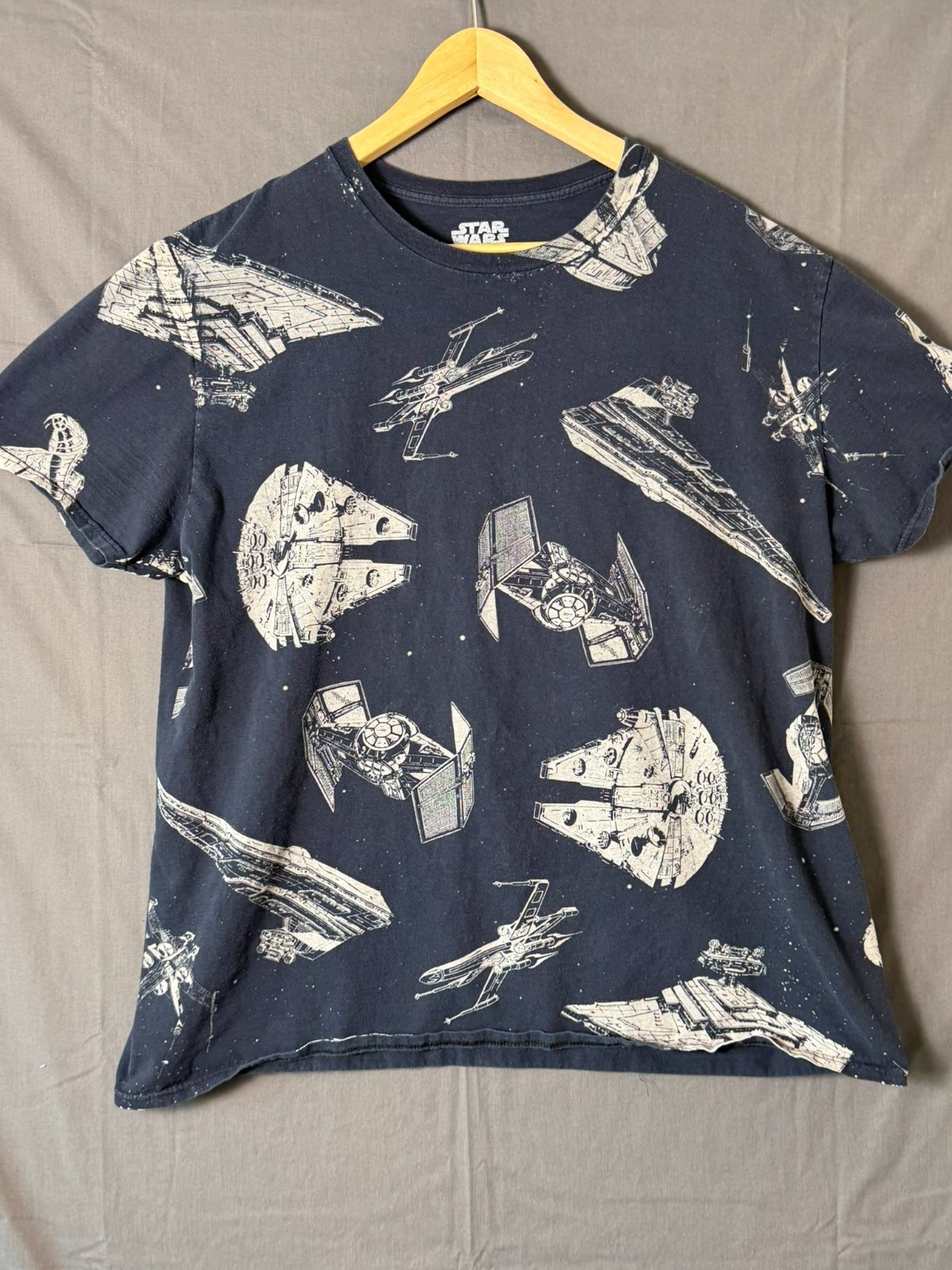 Star Wars Mad Engine Spaceship All Over Print T-Shirt Navy Men’s XL