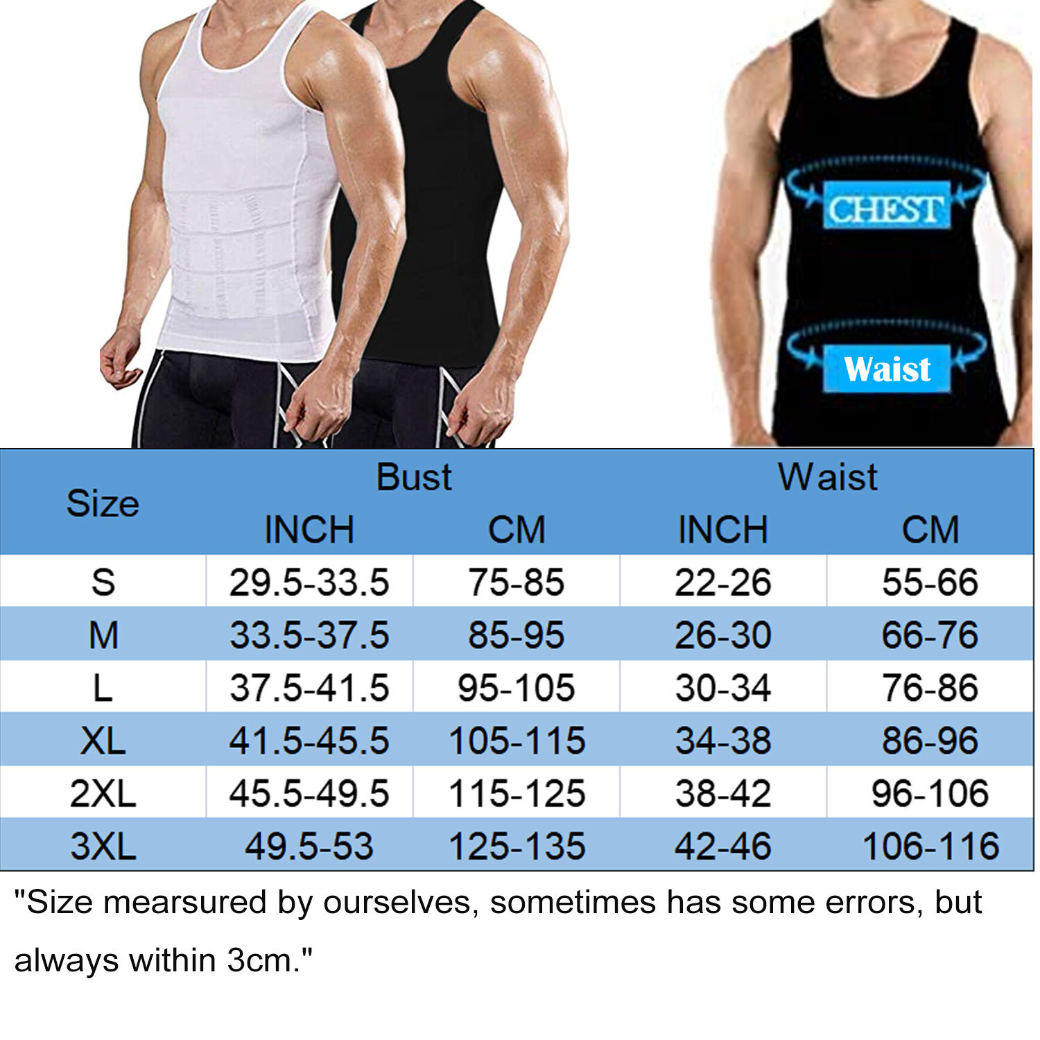 FAJAS Men Body Slimming Tummy Shaper Belly Underwear Shapewear Undershirt Vest