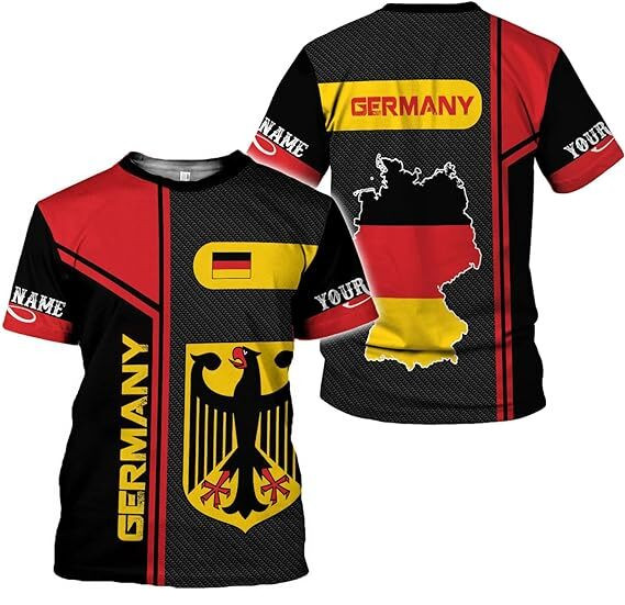 Personalized Germany Shirt, Germany Soccer Flag Shirts, German Jersey for Men &