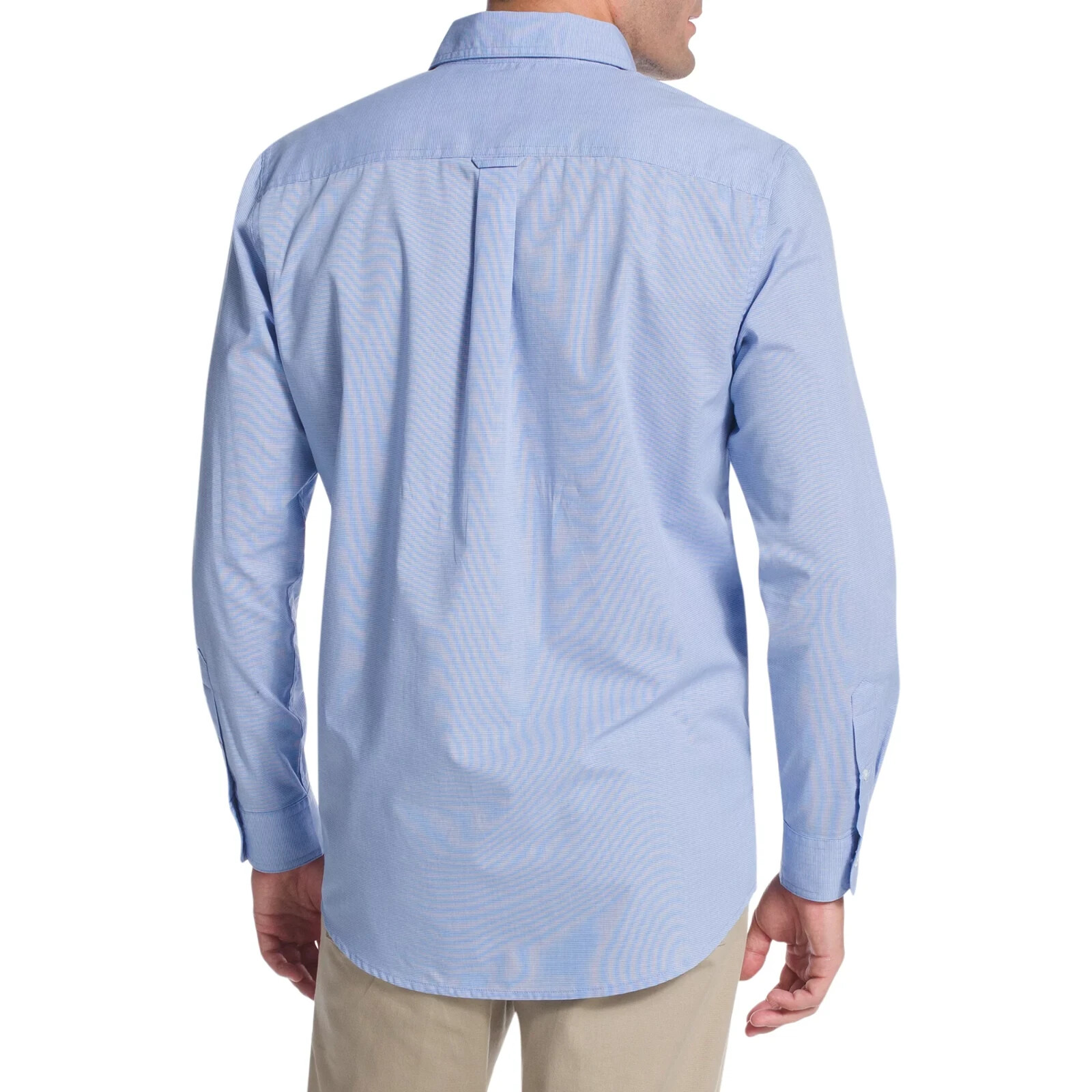 Chaps Long Sleeve Button Down Easy Care Shirt Color Blue,, Logo, Size S