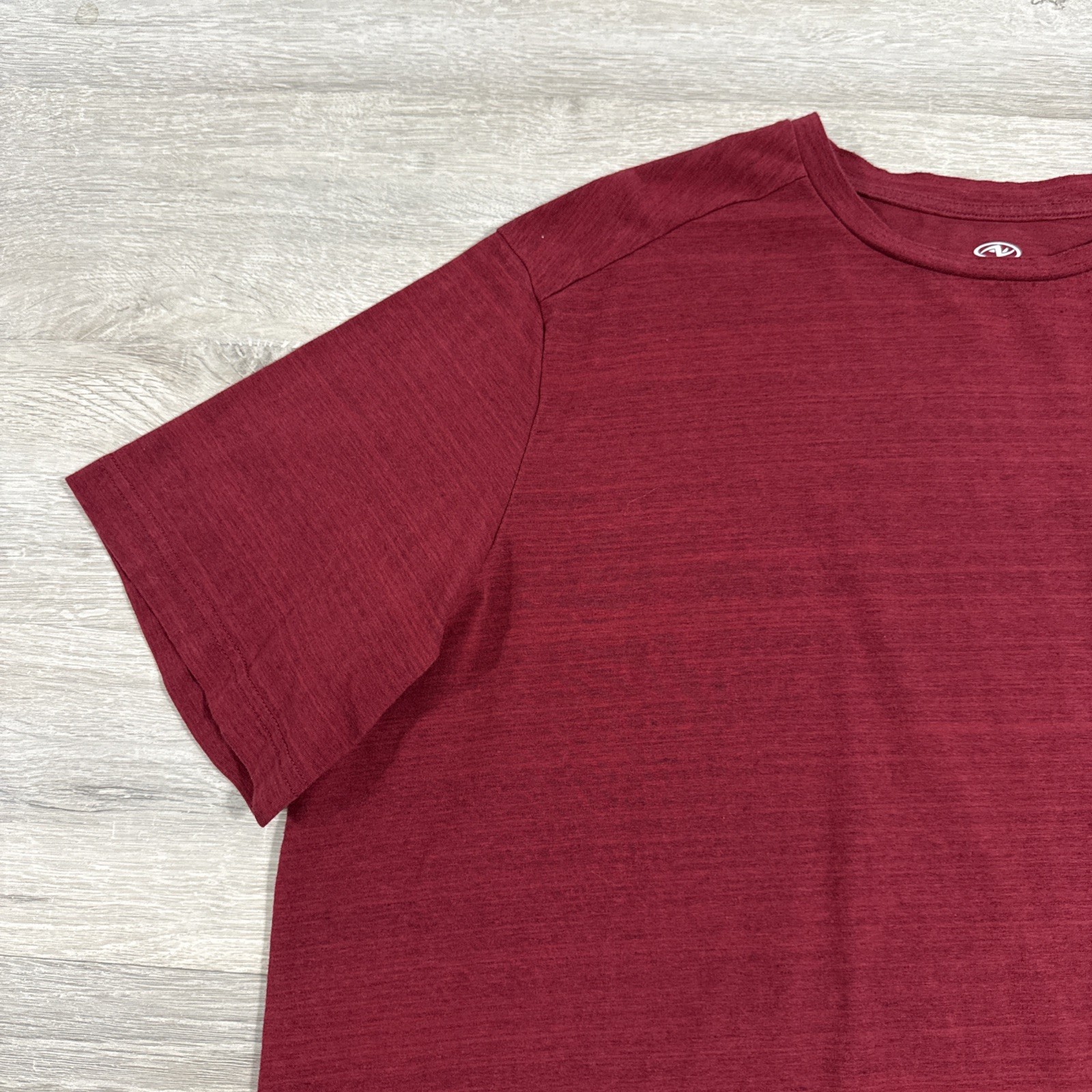 Athletic Works Shirt Men’s Red Heather Crew Neck Stretch 2XL Cotton Blend Tee