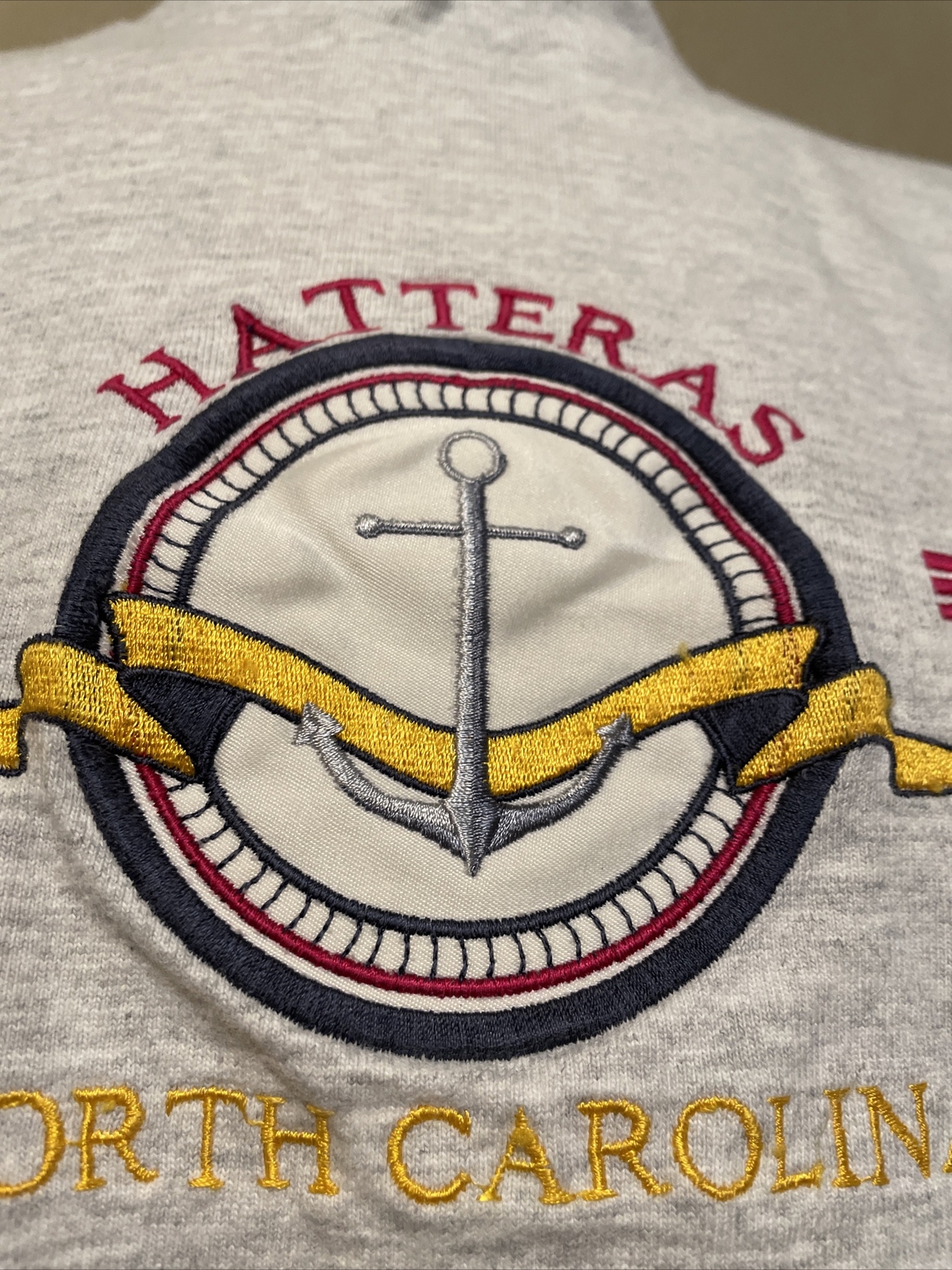 Vintage Single Stitch Embroidered HATTERAS North Carolina Shirt Size Medium