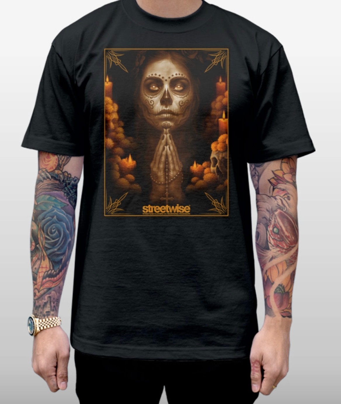 Streetwise Catrina Graphic T-Shirt Black M-L-XL-2XL-3XL-4XL-5XL