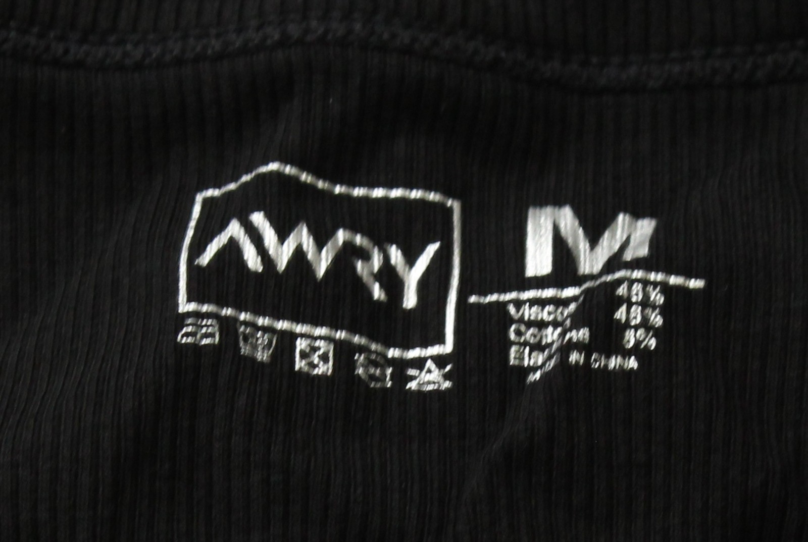 AWRY Men’s Ribbed Crop Top Stretch Cotton-Blend Tank CN6 Black Medium NWT