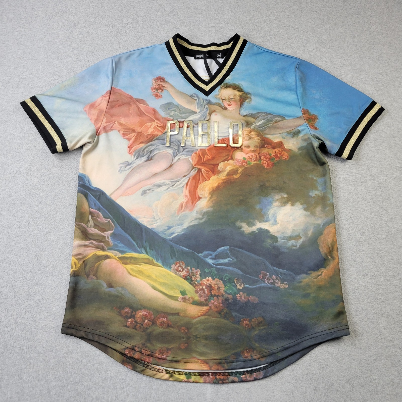 Hudson Outerwear Shirt Mens 2X V-Neck Pablo Masters Graphic Streetwear Jersey