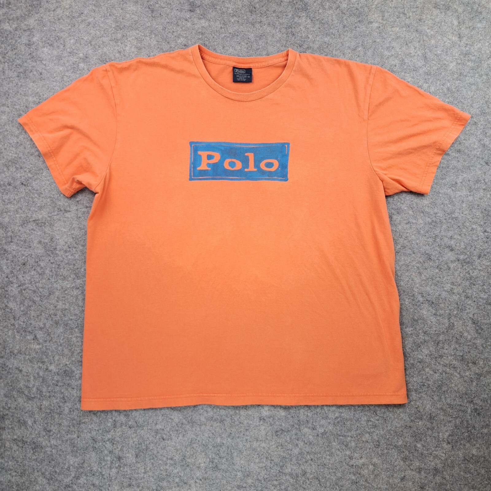 Vintage Polo Ralph Lauren Shirt Men Extra Large Orange Short Sleeve Preppy Y2K