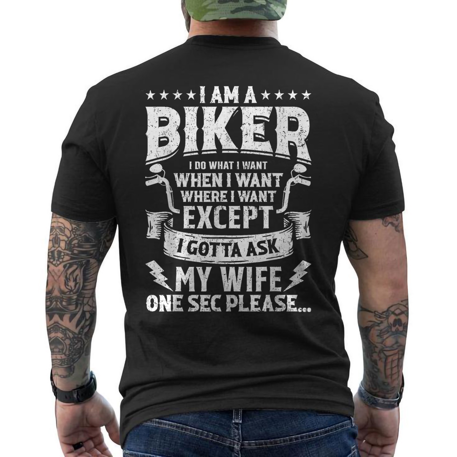 Biker Outfit Funny Motorcycle Quotes Accessories for Men Dad ON BACK T-Shirt
