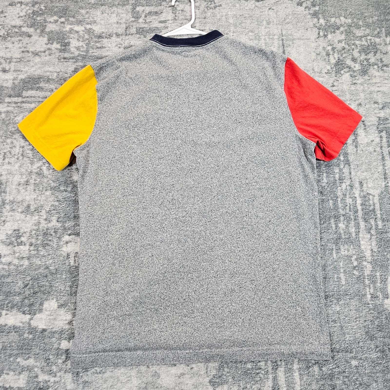 J Crew Oarsman Shirt Mens Large Gray Colorblock Pocket Tee Cotton Casual