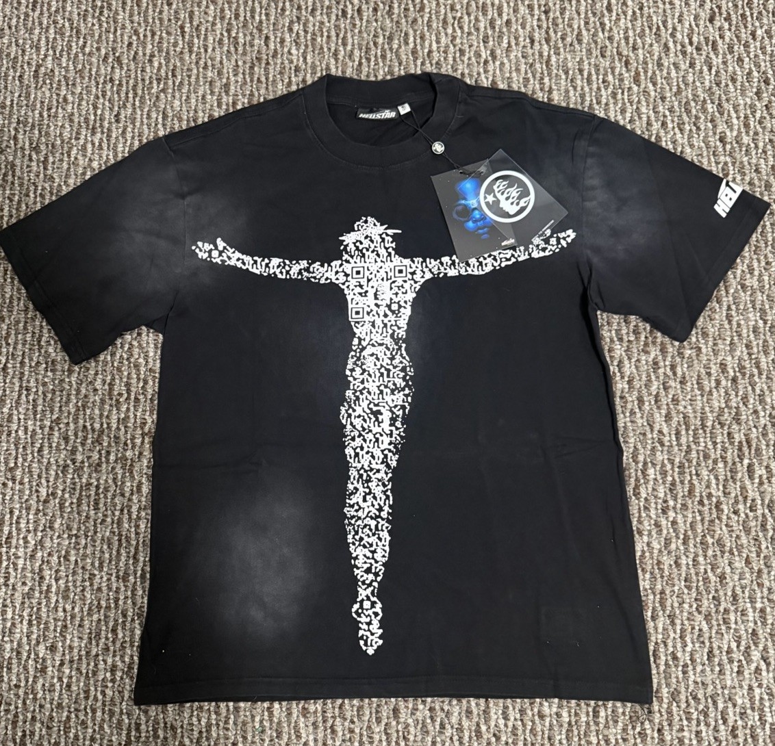 Hellstar Men’s Black Graphic Print Cotton Jersey Short Sleeve T-Shirt Size S