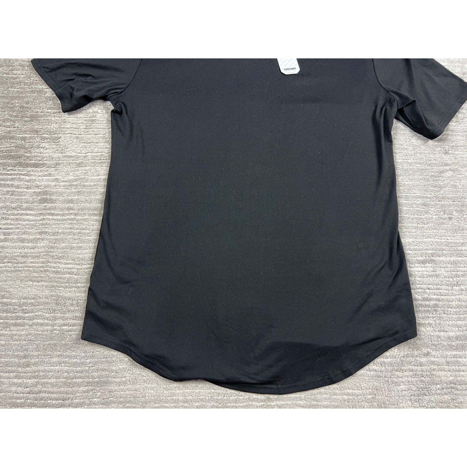 COOFANDY Baseball Jersey Mens Medium Black Short Sleeve Button Down Piping NEW