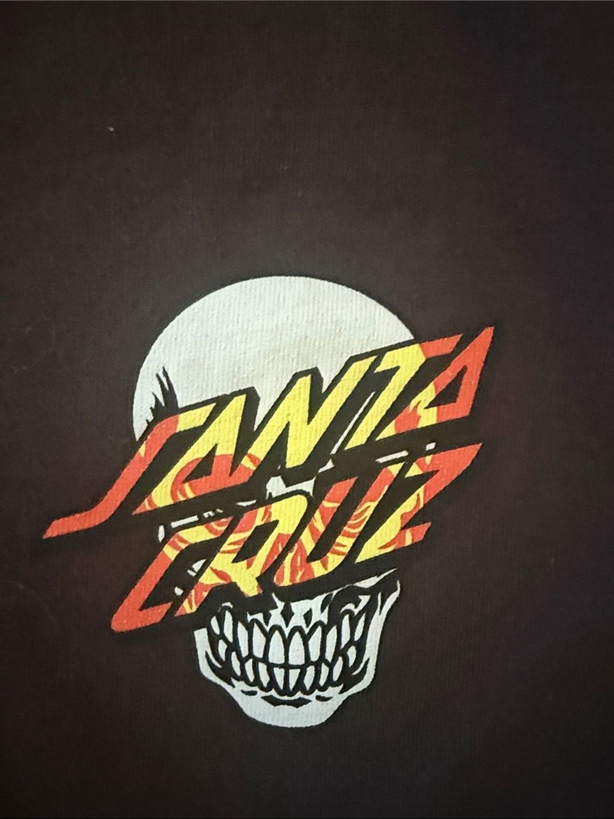 Santa Cruz Skateboards Brown Tee with Yellow and Red Logo