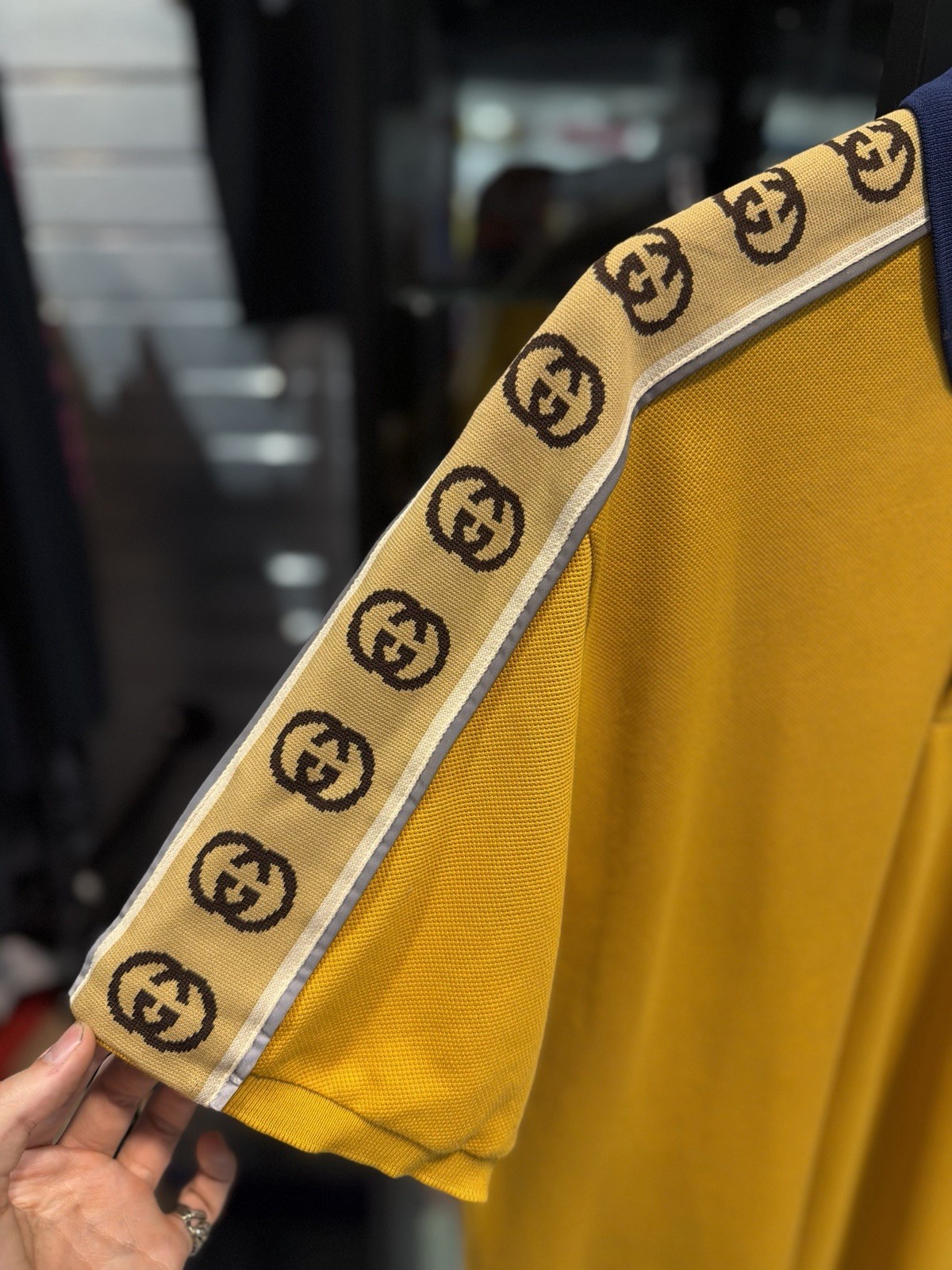 Gucci Polo T Shirt Yellow/Gold Size XXL $850 Retail 100% Authentic