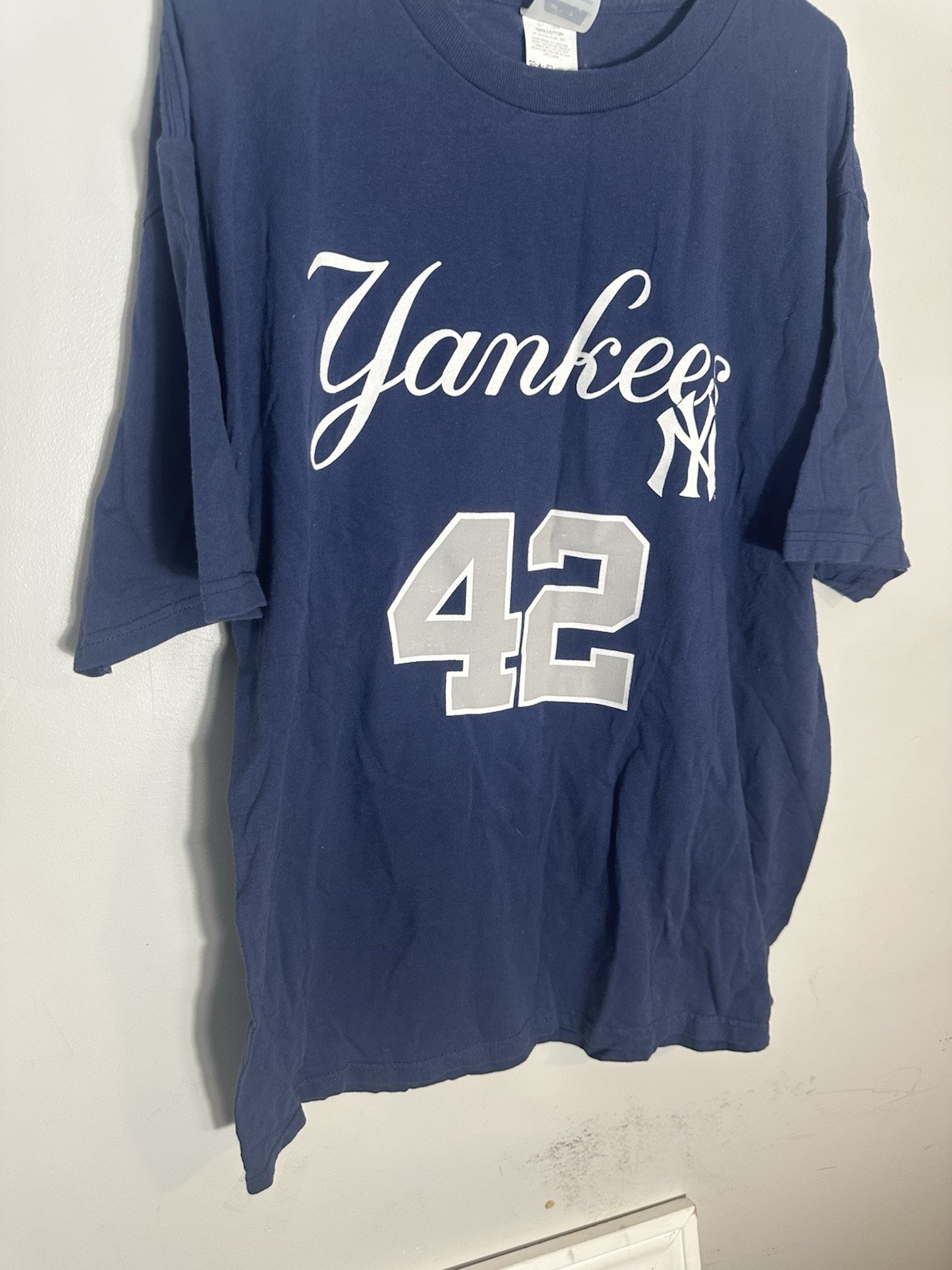 Vintage Nike Yankees Mariano Rivera T Shirt Size L Navy blue