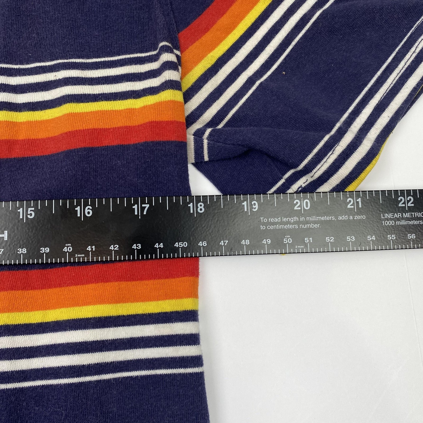 Empyre Shirt Mens Small Blue Multicolor Stripe Crewneck Cotton Blend Casual Tee