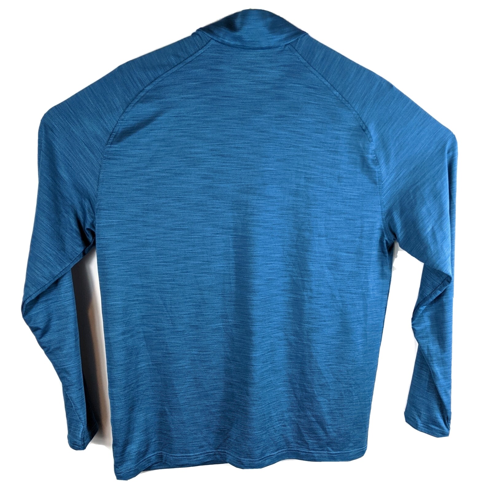 Mens Teal Turquoise 1/4 Zip Athletic Shirt Size Large Long Sleeve