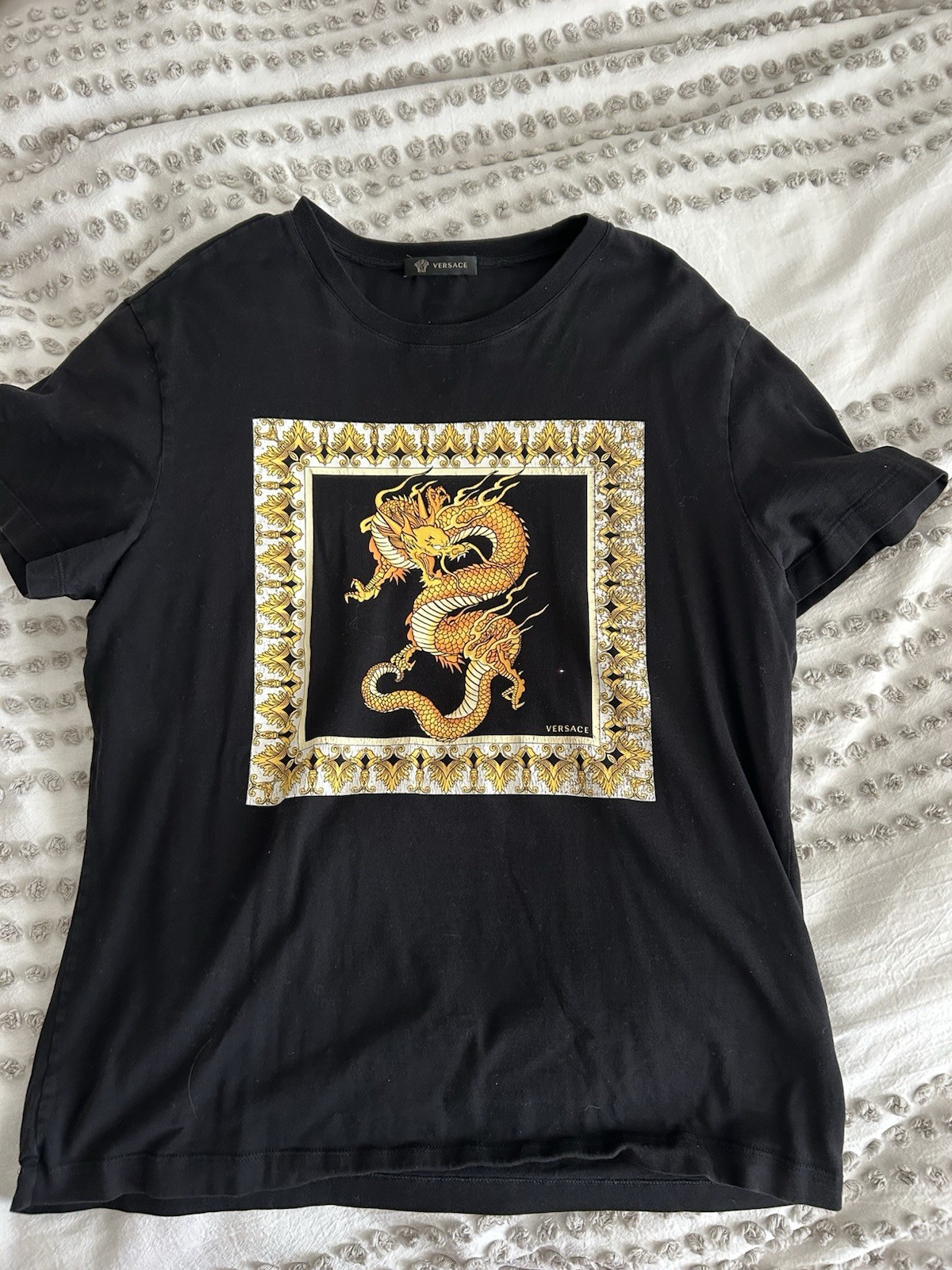 Versace black Dragon Insert Tshirt Men’s Medium