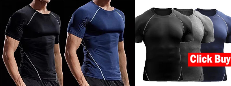 Compression T-Shirt Men’s Short Sleeve Gym Fitness Running Training Sports Top