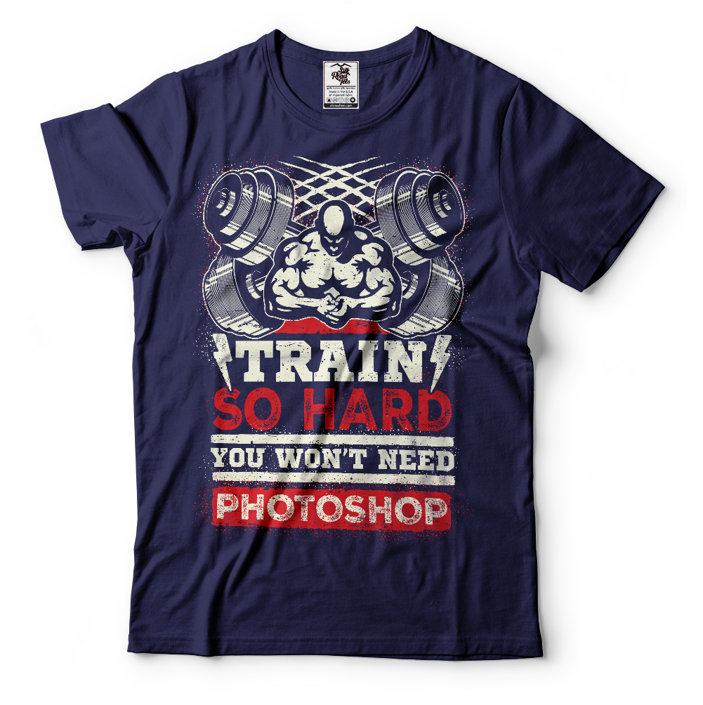Train Hard T-Shirt Workout GYM Motivation Tee Shirt