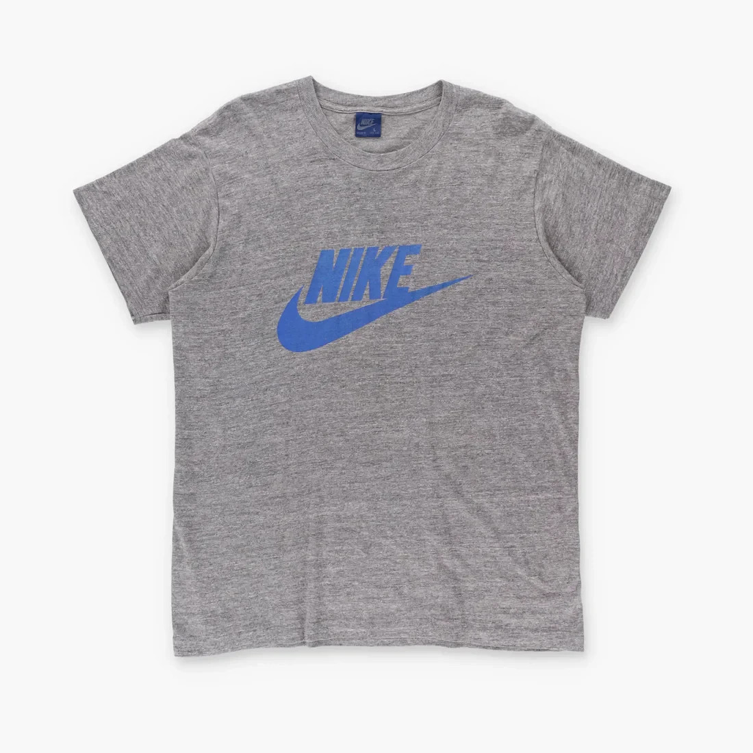 Vintage NIKE Blue Tag 80s Swoosh Logo Single Stitch T-Shirt USA Made (L)