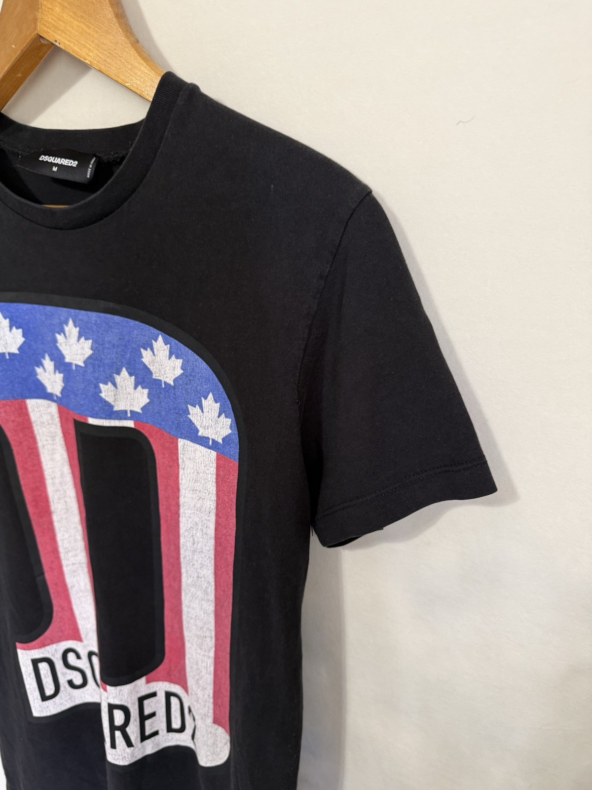 Dsquared2 Big Logo Black T-Shirt Men’s Size M Made In Italy