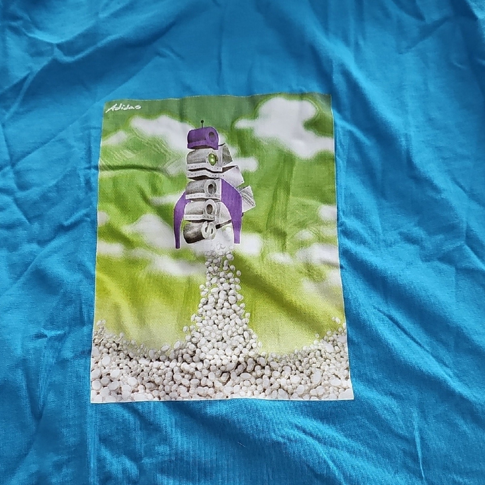 Adidas Men’s Large Blue “Boost Rocket” Graphic T-Shirt NWT