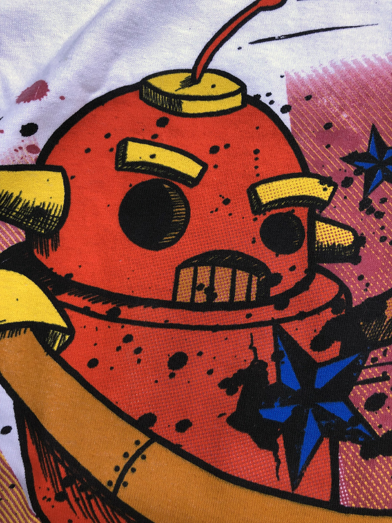 Robot Spray Can Graffiti Large Multi-color Screen Printed Tee Shirt Size XL LKNW