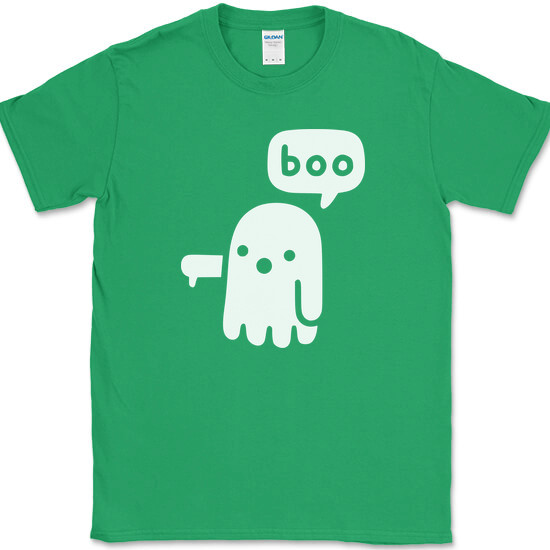 Ghost Says Boo T-Shirt Funny Disapproval Halloween Sarcastic Humor Novelty Tee