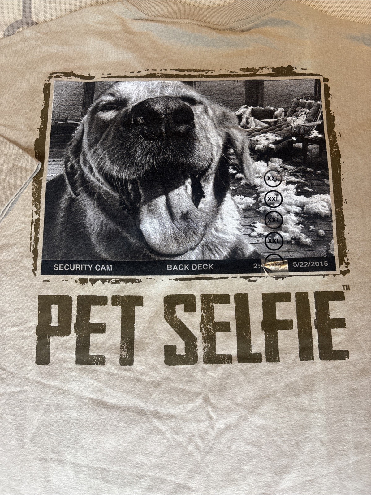 Alstyle Apparel Pet Selfie XXL Mens 100% Cotton Tee Shirt Oatmeal Colored