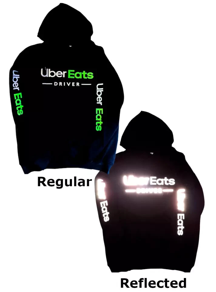 Reflective Tshirt UberEats Delivery Driver Black