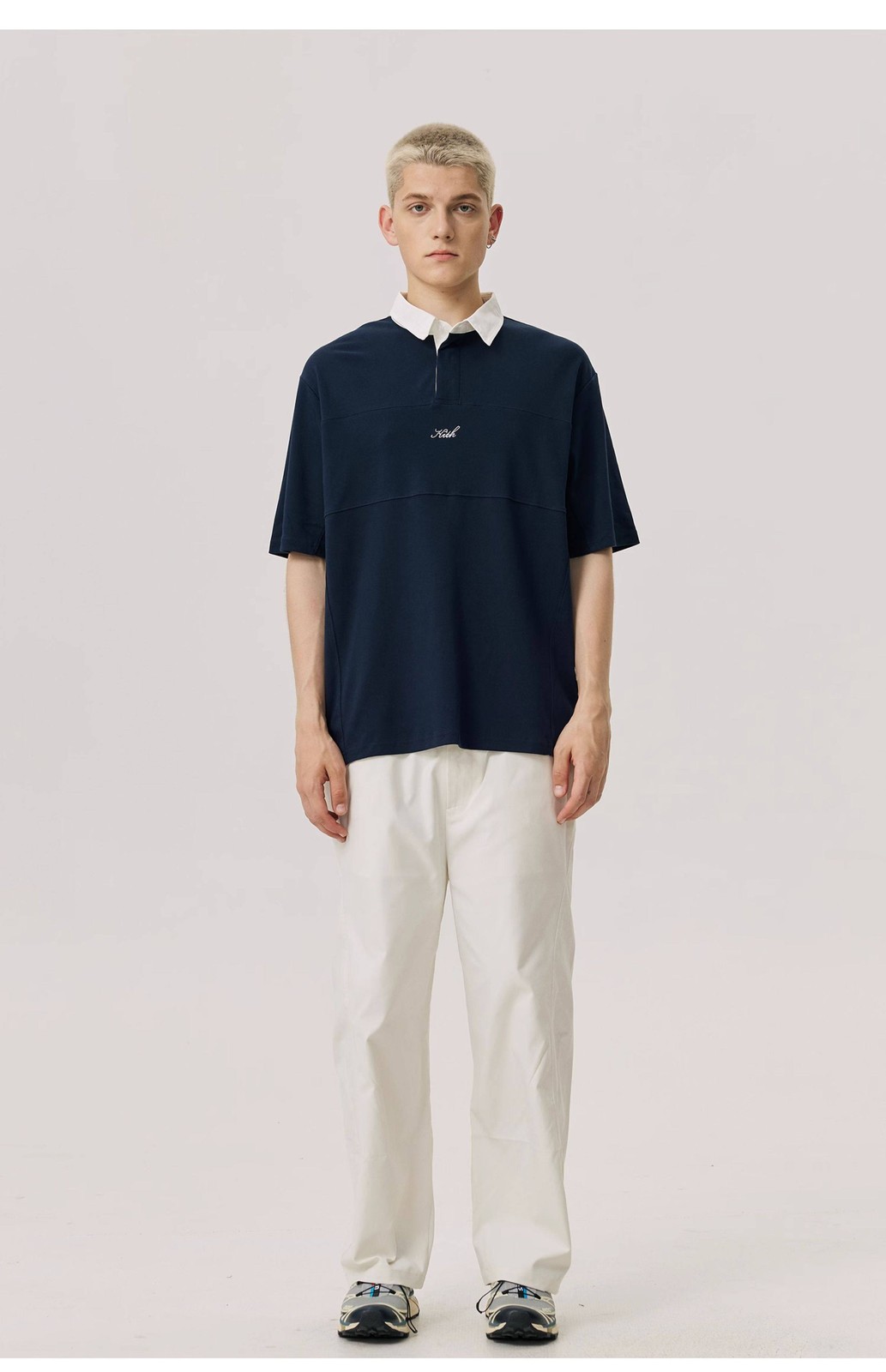 KITH Embroidered Patchwork Polo Shirt Men Summer Cool Casual Top