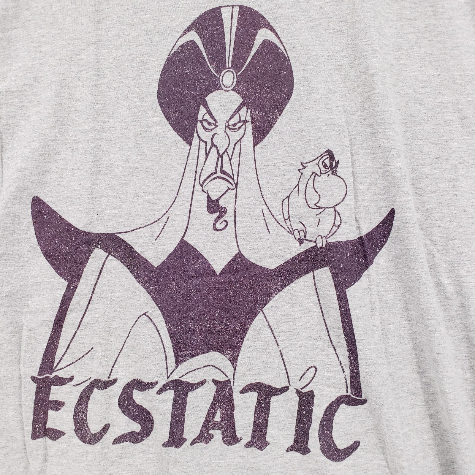 Disney T Shirt Men 2XL XXL Gray Aladdin Jafar Ecstatic Short Sleeve Pullover Tee