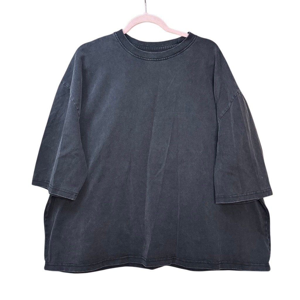 Machus Private Label Men’s Oversized T Shirt Washed Black Size Small